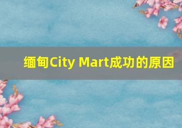 缅甸City Mart成功的原因